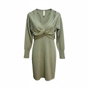 Anthropologie daily PRACTICE Green Twist Front 2 Piece Razor Back Knit Dress